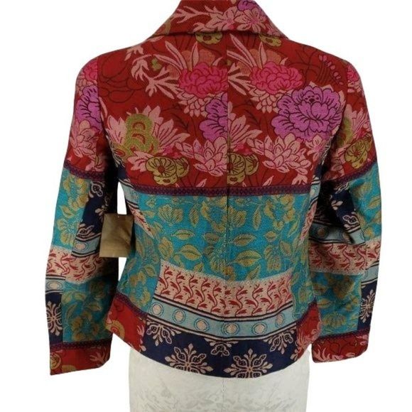 Coldwater creek jacquard boho 8P jacket blazer - Picture 2 of 8